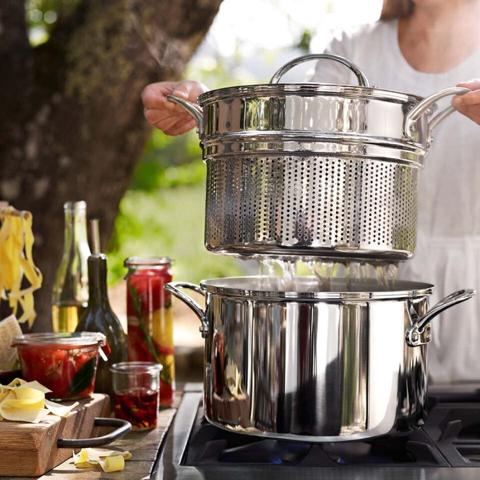 WilliamsSonoma ThermoClad™ StainlessSteel Multipot with Pasta Insert